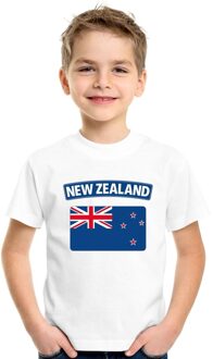 Bellatio Decorations T-shirt met Nieuw Zeelandse vlag wit kinderen L (146-152)