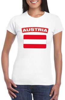 Bellatio Decorations T-shirt met Oostenrijkse vlag wit dames 2XL