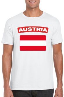 Bellatio Decorations T-shirt met Oostenrijkse vlag wit heren