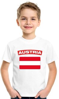Bellatio Decorations T-shirt met Oostenrijkse vlag wit kinderen