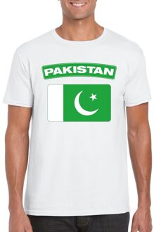 Bellatio Decorations T-shirt met Pakistaanse vlag wit heren 2XL