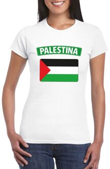 Bellatio Decorations T-shirt met Palestijnse vlag wit dames 2XL