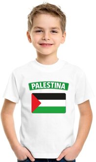 Bellatio Decorations T-shirt met Palestijnse vlag - wit - kinderen - korte mouw - landen - Palestina