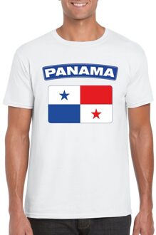 Bellatio Decorations T-shirt met Panamese vlag wit heren 2XL