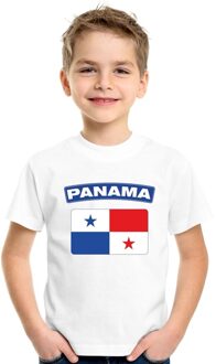 Bellatio Decorations T-shirt met Panamese vlag wit kinderen L (146-152)