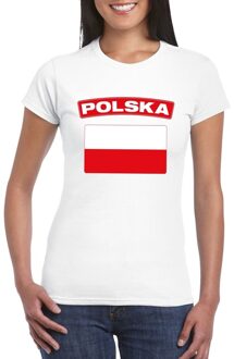 Bellatio Decorations T-shirt met Poolse vlag wit dames 2XL