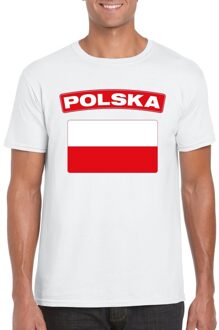Bellatio Decorations T-shirt met Poolse vlag wit heren