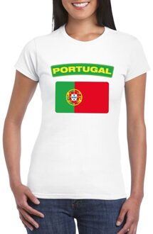 Bellatio Decorations T-shirt met Portugese vlag wit dames 2XL