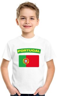 Bellatio Decorations T-shirt met Portugese vlag wit kinderen L (146-152)