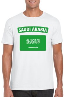 Bellatio Decorations T-shirt met Saudi Arabische vlag wit heren 2XL