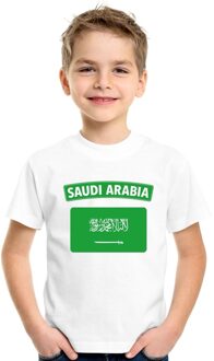 Bellatio Decorations T-shirt met Saudi Arabische vlag wit kinderen L (146-152)