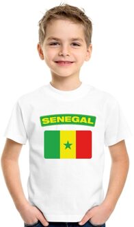 Bellatio Decorations T-shirt met Senegalese vlag wit kinderen L (146-152)