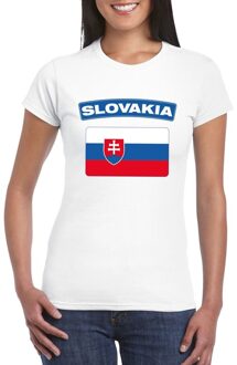 Bellatio Decorations T-shirt met Slowaakse vlag wit dames 2XL