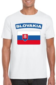 Bellatio Decorations T-shirt met Slowaakse vlag wit heren L