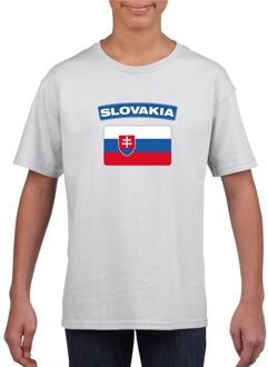 Bellatio Decorations T-shirt met Slowaakse vlag wit kinderen M (134-140)