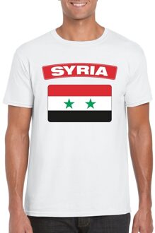 Bellatio Decorations T-shirt met Syrische vlag wit heren