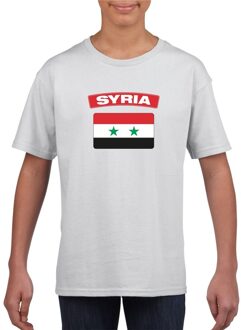 Bellatio Decorations T-shirt met Syrische vlag wit kinderen L (146-152)