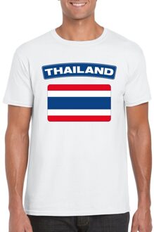 Bellatio Decorations T-shirt met Thaise vlag wit heren L