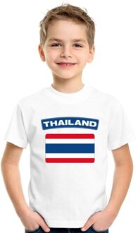 Bellatio Decorations T-shirt met Thaise vlag wit kinderen L (146-152)