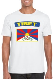 Bellatio Decorations T-shirt met Tibetaanse vlag wit heren 2XL