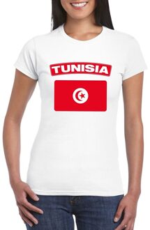 Bellatio Decorations T-shirt met Tunesische vlag wit dames M