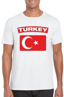 Bellatio Decorations T-shirt met Turkse vlag wit heren 2XL