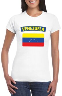 Bellatio Decorations T-shirt met Venezolaanse vlag wit dames 2XL