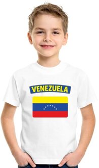 Bellatio Decorations T-shirt met Venezolaanse vlag wit kinderen L (146-152)