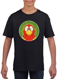 Bellatio Decorations T-shirt papegaai zwart kinderen