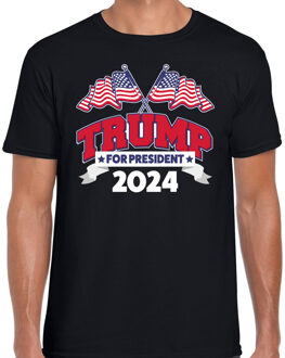 Bellatio Decorations T-shirt Trump heren - grappig/fout voor carnaval 2XL - Feestshirts Zwart