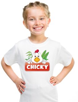 Bellatio Decorations T-shirt wit voor kinderen met Chicky de kip