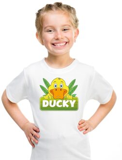 Bellatio Decorations T-shirt wit voor kinderen met Ducky de eend