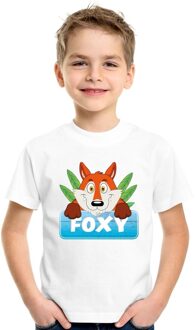 Bellatio Decorations T-shirt wit voor kinderen met Foxy de vos