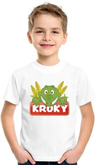Bellatio Decorations T-shirt wit voor kinderen met Kroky de krokodil