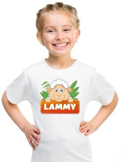 Bellatio Decorations T-shirt wit voor kinderen met Lammy het schaapje