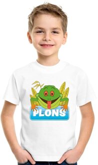 Bellatio Decorations T-shirt wit voor kinderen met Plons de kikker