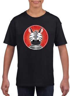 Bellatio Decorations T-shirt zebra zwart kinderen
