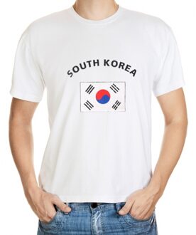 Bellatio Decorations T-shirts van vlag Zuid Korea