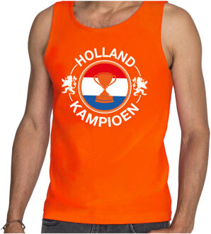 Bellatio Decorations Tanktop Holland kampioen met beker Holland / Nederland supporter EK/ WK oranje voor heren