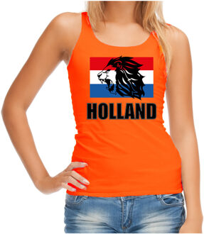 Bellatio Decorations Tanktop Holland met leeuw en vlag Holland / Nederland supporter EK/ WK voor oranje voor dames