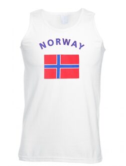Bellatio Decorations Tanktop met Noorse vlag print