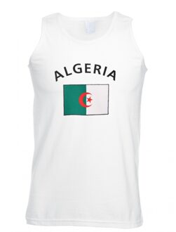 Bellatio Decorations Tanktop met vlag Algerije print Wit
