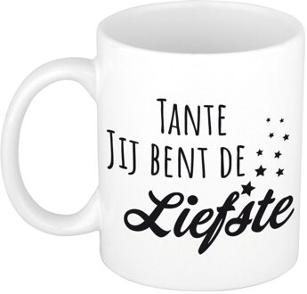 Bellatio Decorations Tante jij bent de liefste kado mok / beker wit - bedankt cadeau / verjaardag