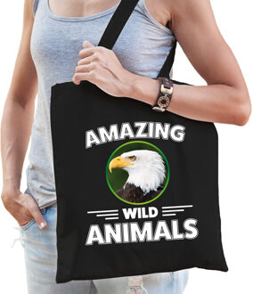 Bellatio Decorations Tasje arend roofvogels amazing wild animals / dieren zwart voor volwassenen en kinderen