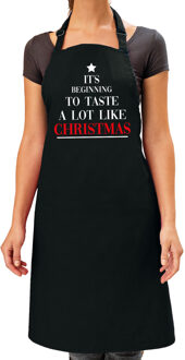 Bellatio Decorations Taste like Christmas Kerst cadeau schort zwart voor volwassenen