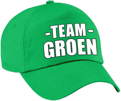 Bellatio Decorations Team groen petje - volwassenen - voor bedrijfsuitje / sportdag / training - baseballcap
