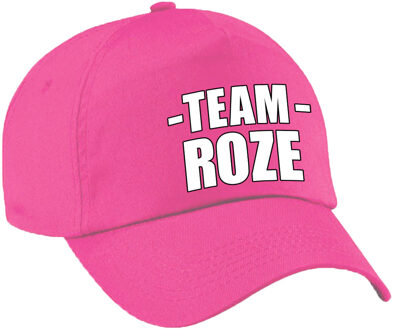 Bellatio Decorations Team roze petje - volwassenen - voor bedrijfsuitje / sportdag / training - baseballcap