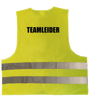 Bellatio Decorations Teamleider vestje / hesje geel met reflecterende strepen voor volwassenen - One size