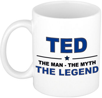 Bellatio Decorations Ted cadeau mok - man myth legend - naam koffiemok / beker - wit en blauw - 300 ml