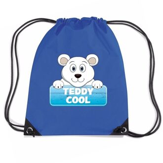 Bellatio Decorations Teddy Cool de ijsbeer rugtas / gymtas blauw voor kinderen